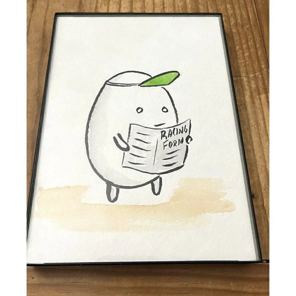 Dan Goodsell Egg Racing Form Race Day Framed Art Picture